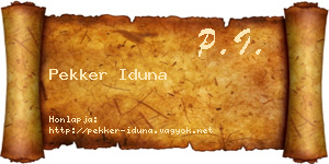 Pekker Iduna névjegykártya